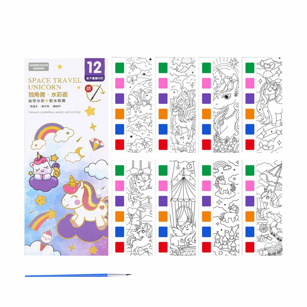 Портативная детская акварельная раскраска со встроенной краской и порошком