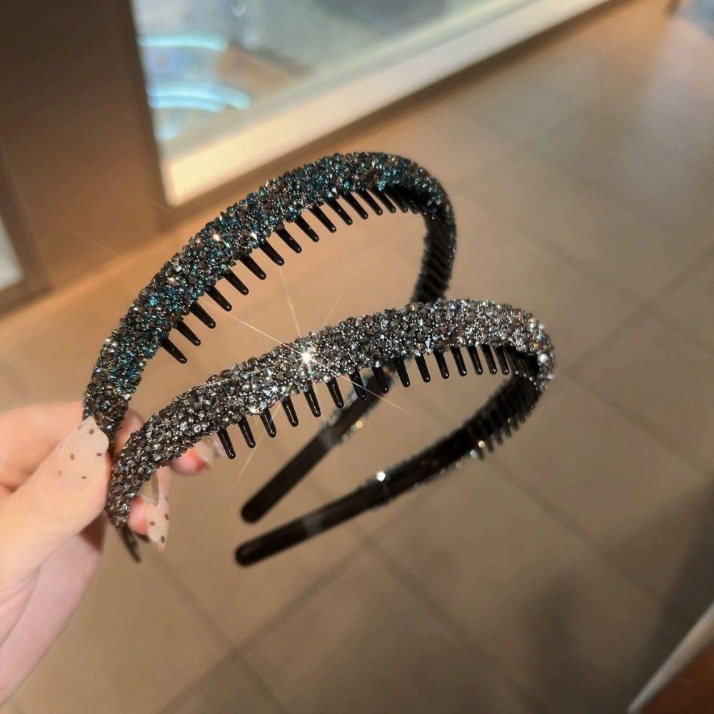 Rhinestone Headwear Non-slip Hairband Fashion Rhinestone Hair Hoop  Women