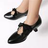 Women's Low-heeled Single Shoes Spring and Summer New Fashionable Small Pointed Large-size Lace-up Low-top Shoes