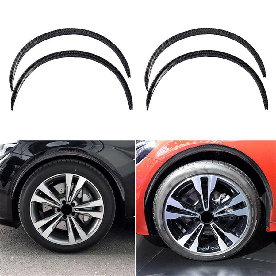 4PCS Car Wheel Eyebrow Arch Trim Lips Strip Fender Flare Protector Carbon Fiber