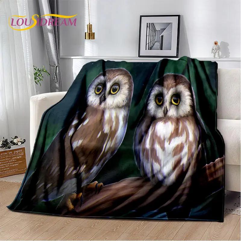 Мягкое плюшевое одеяло с милой совой 3D мультфильмом, фланелевое одеяло для гостиной, спальни, кровати, дивана, чехол для пикника, Bettdecke Kid