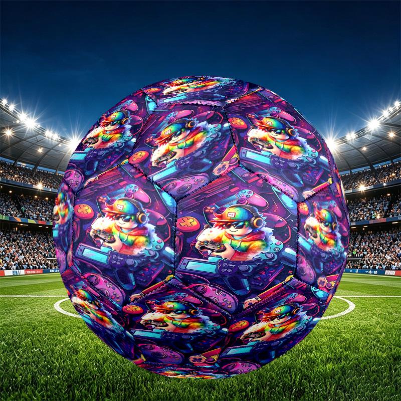 Game on Print Size 5 Soccer Ball, PU Wear Resistant Football for Match Training and Daily Practice, Birthday Gift for Soccer Fans
