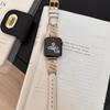 Ремешок для Apple Watch Series 10 9 8 7 SE 6 5 4 3 2 1 42мм 41мм 40мм 38мм Металлический кожаный ремешок S-образной формы с украшением из страз