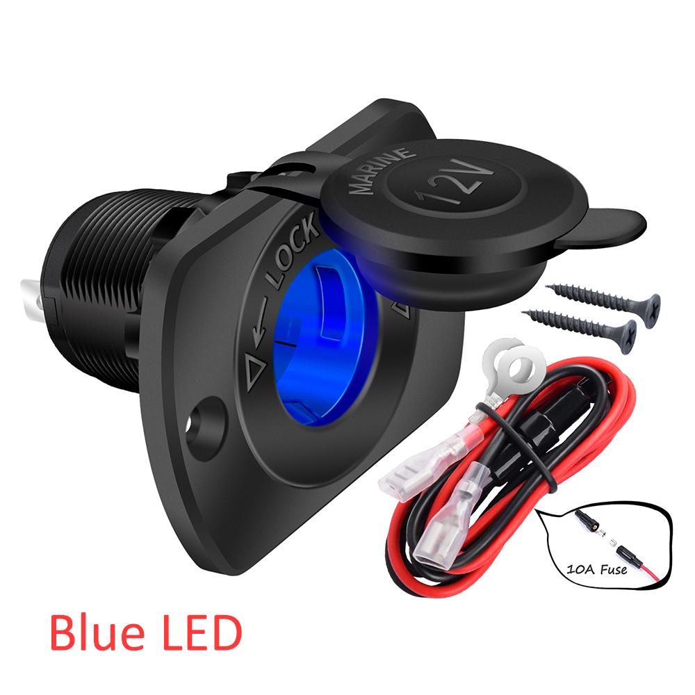 DaierTek 12V автомобильный прикуриватель розетка Femaile 12 Вольт замена розетки с синим светодиодом водонепроницаемый для лодок морской