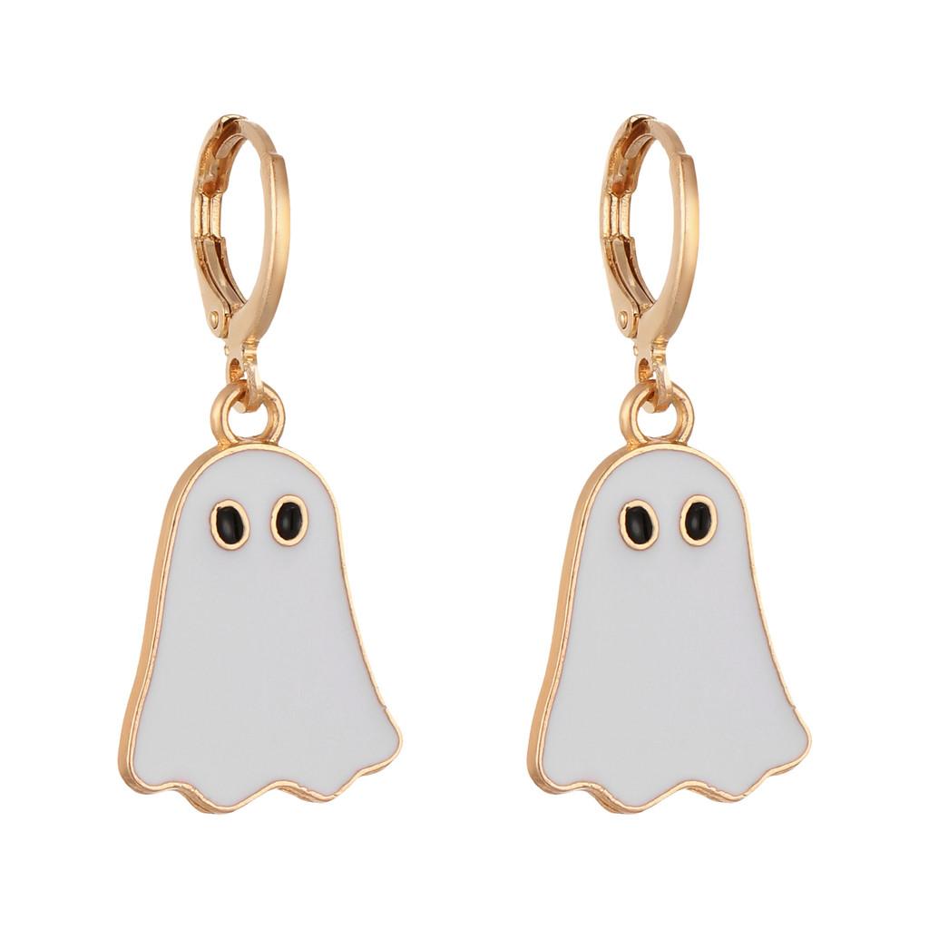 Cute And Playful Gold Ghost Earrings For Women Perfect For Halloween Festivities