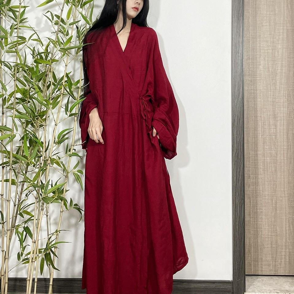 Китайский стиль династии Вэй Цзинь, костюм Ханфу, китайский стиль, литературный женский костюм с принтом