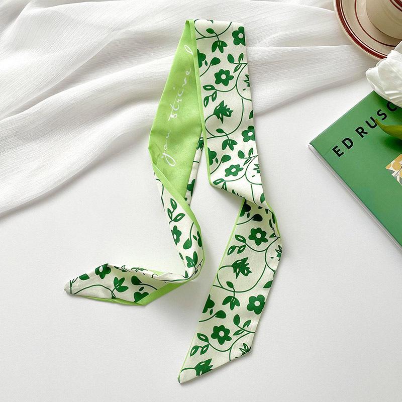 Long Silk Scarf, High-end New Versatile Hair Tie Streamer, Atmosphere Ribbon, Spring and Summer Decorative Scarf, Tied Bag Streamer