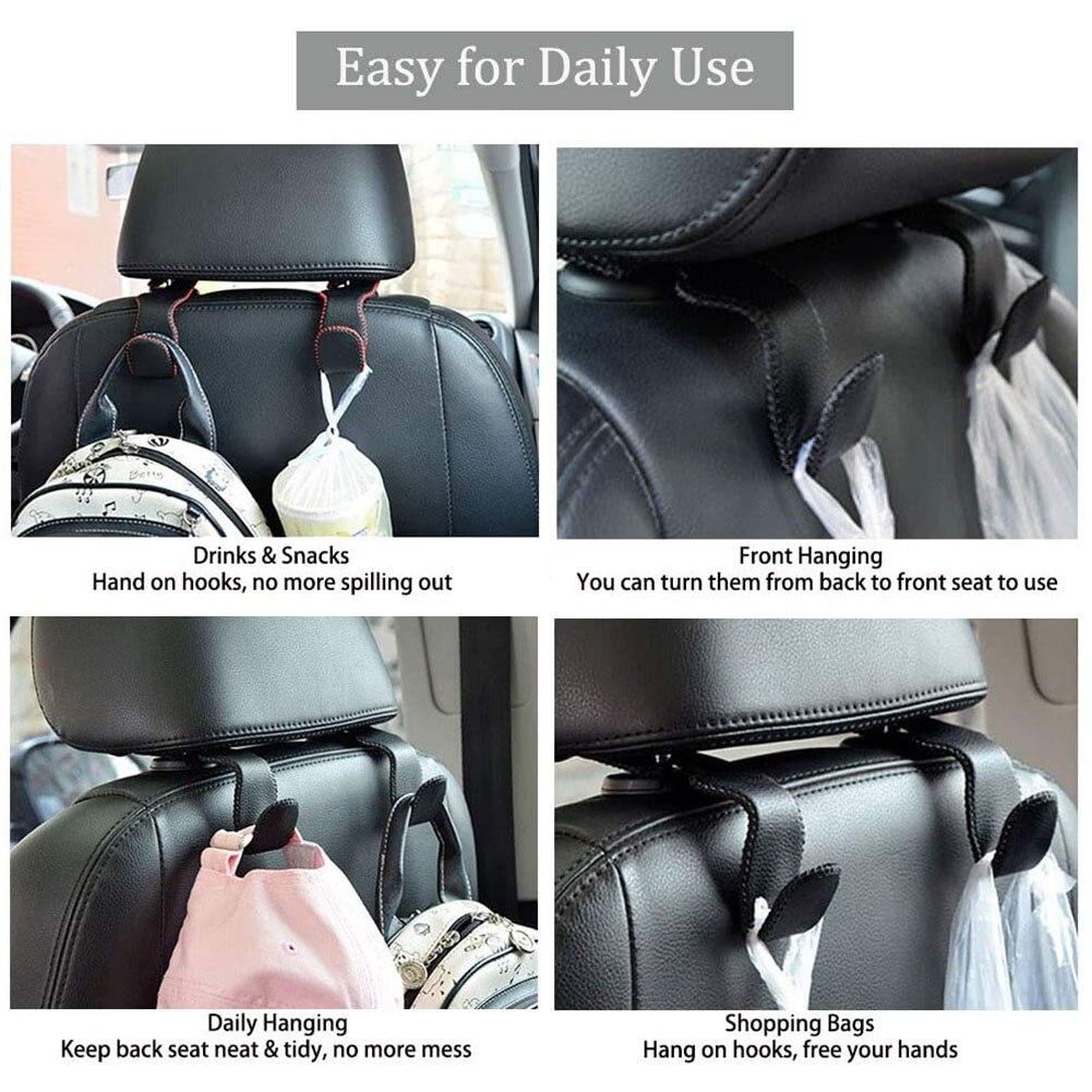 Держатель для хранения для автомобильных подголовников, крючки, подвесные кошельки, автозастежка, органайзер на заднее сиденье, искусственная кожа, задняя стойка