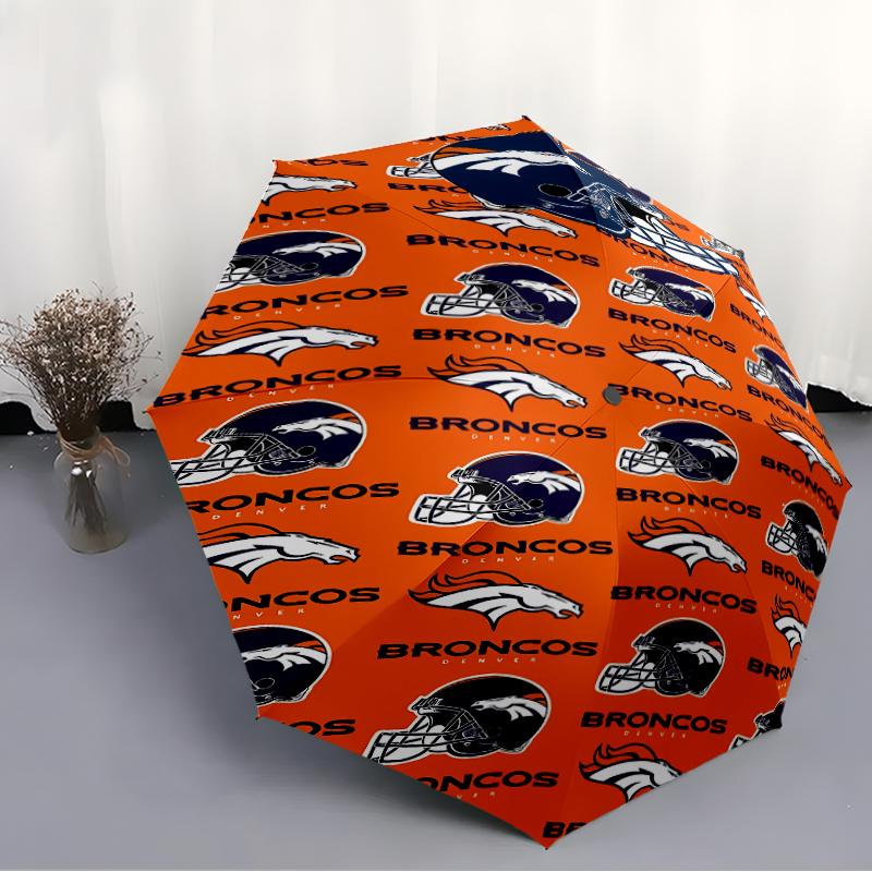 Складной зонт с принтом ЛОГОТИПА D-Denver Broncos, для улицы, отдыха и путешествий, Прочная ткань зонта, Подарок на день рождения и праздник