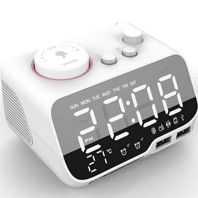 Светодиодный будильник Bluetooth-совместимый динамик Полный диапазон FM-радио Цифровые часы с температурой USB зарядное устройство для спальни
