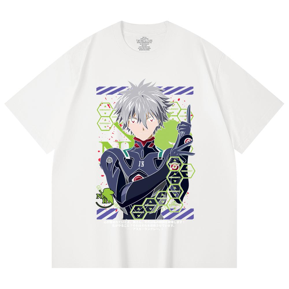 Хлопковая футболка унисекс плотностью 230 г/м² из 100% хлопка с принтом Evangelion V5 Kagoru
