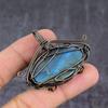 Labradorite Handmade Copper Wire Wrap Jewelry Pendant 1.77" H6k12
