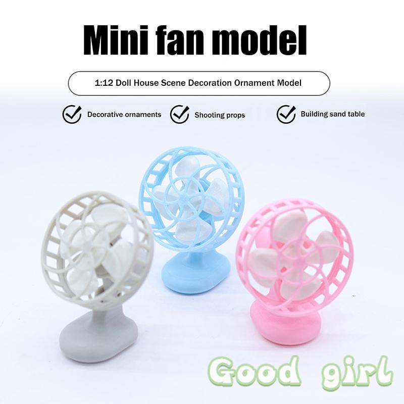 1/12 Mini Electric Fan Model Dollhouse Simulation Dollhouse Furniture Decoration Dolls House Living Scene Decor Accessories