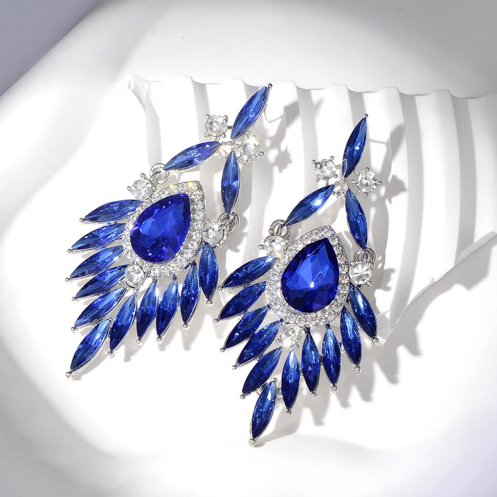 Синие Серьги-Капли с Преувеличенными Кисточками для Формальных Мероприятий