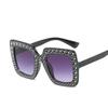 Crystal Square Diamond Sunglasses Women Oversized Rhinestones Sun Glasses Female Mirror Fashion Purple Blue Shades Eyeglasses