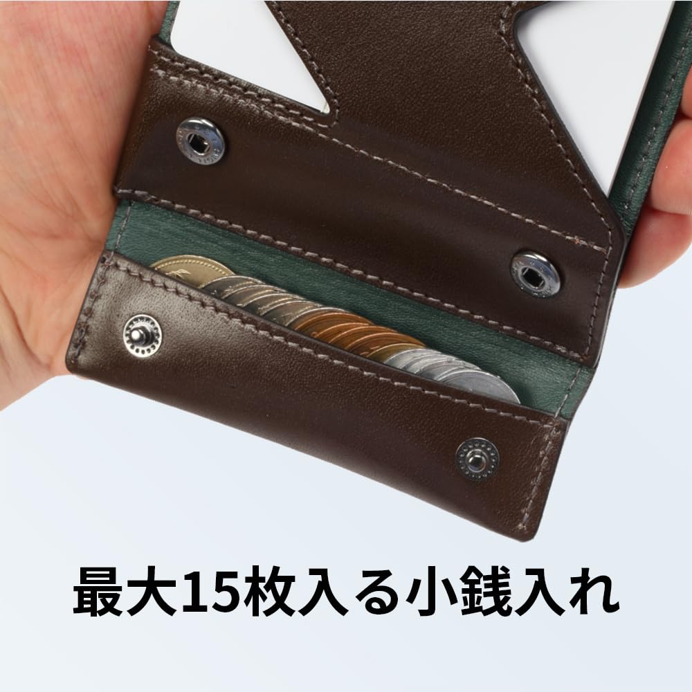 Тонкий кошелек Giacomo Valentini Модель бумажника Сделано в Японии Шоколадный [Абрасас] Мужской