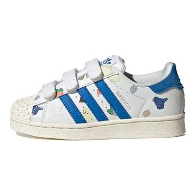 LEGO x Superstar CF J Кирпичики и Фигурка - Белый Королевский Синий Детские Кроссовки Обувь-Белый Прозрачный-Белый IF2201