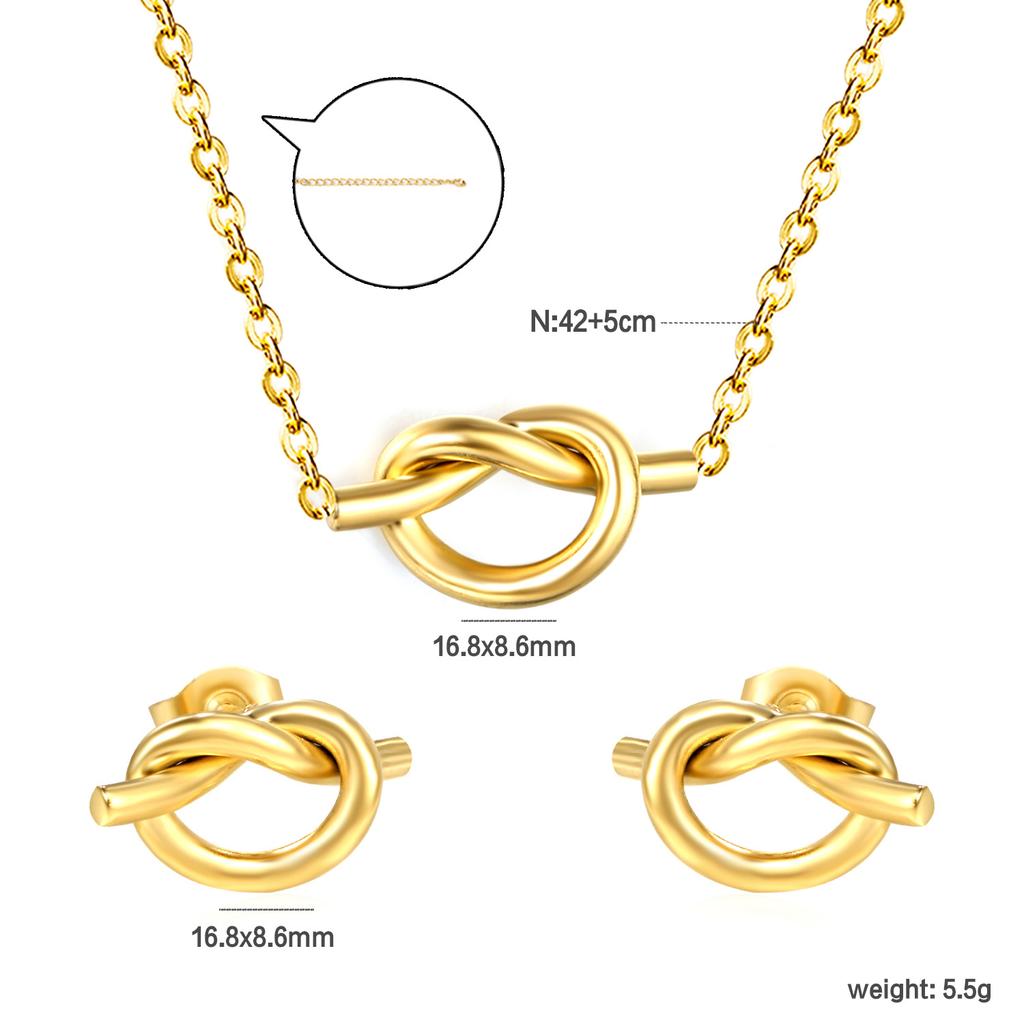 Luxury Fashion Clover Earrings And Necklace Jewelry Set Elegant Earring Gift Box
