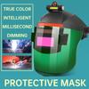 Welding Mask Solar Automatic Dimming Large View True Color 130℃ High Temperature Resistant Welder Auto Darkening Welding Helmet