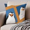 tThe Penguins of Madagascares Cushion Cover Pillowcase Antidustmite Invisible Zipper Short Plush Sofa Cushion