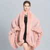 1390 #Large Size Fur Collar Fur Large Shawl Cloak Jacket Women
