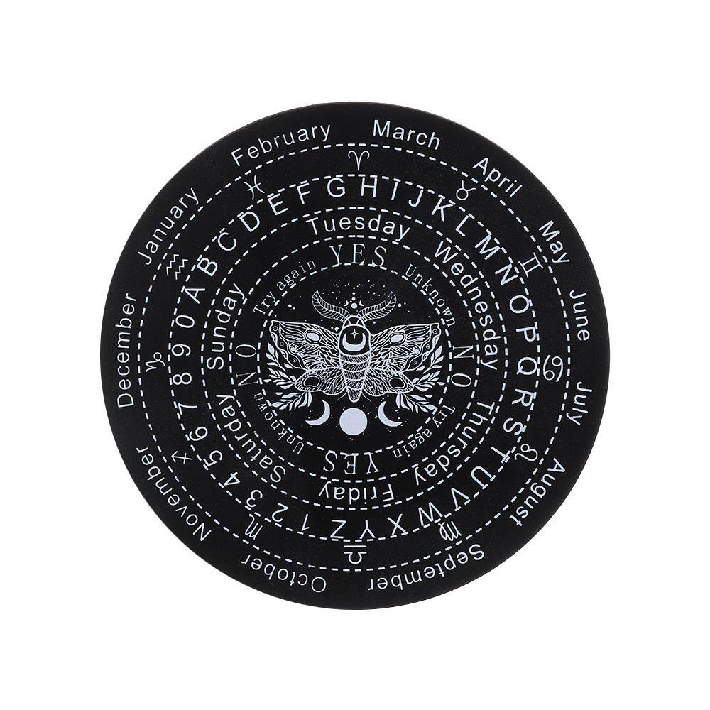 Остроконечный со звездами, солнцем и луной, кошачий узор, черно-белый цвет, ломтик деревянной основы, деревянная маятниковая доска