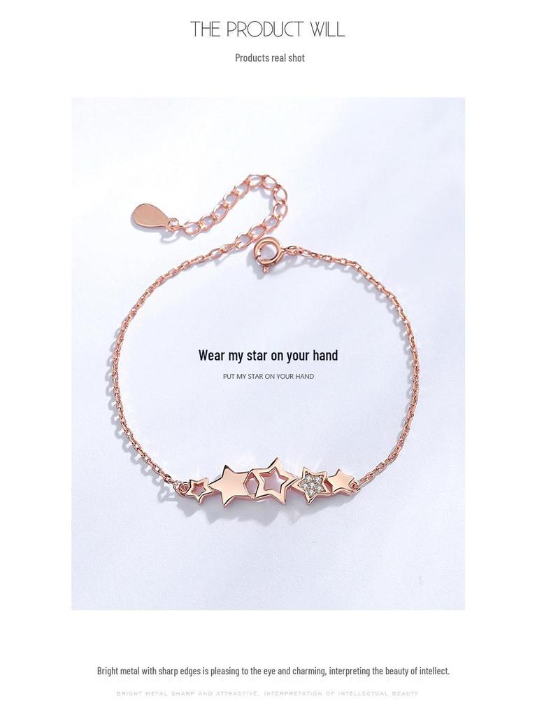Браслет 'Колесо обозрения Звезда' в цвете Rose Gold: Стерлинговое серебро, Высококачественные ювелирные изделия для женщин – Идеальный подарок на Рождество или День рождения