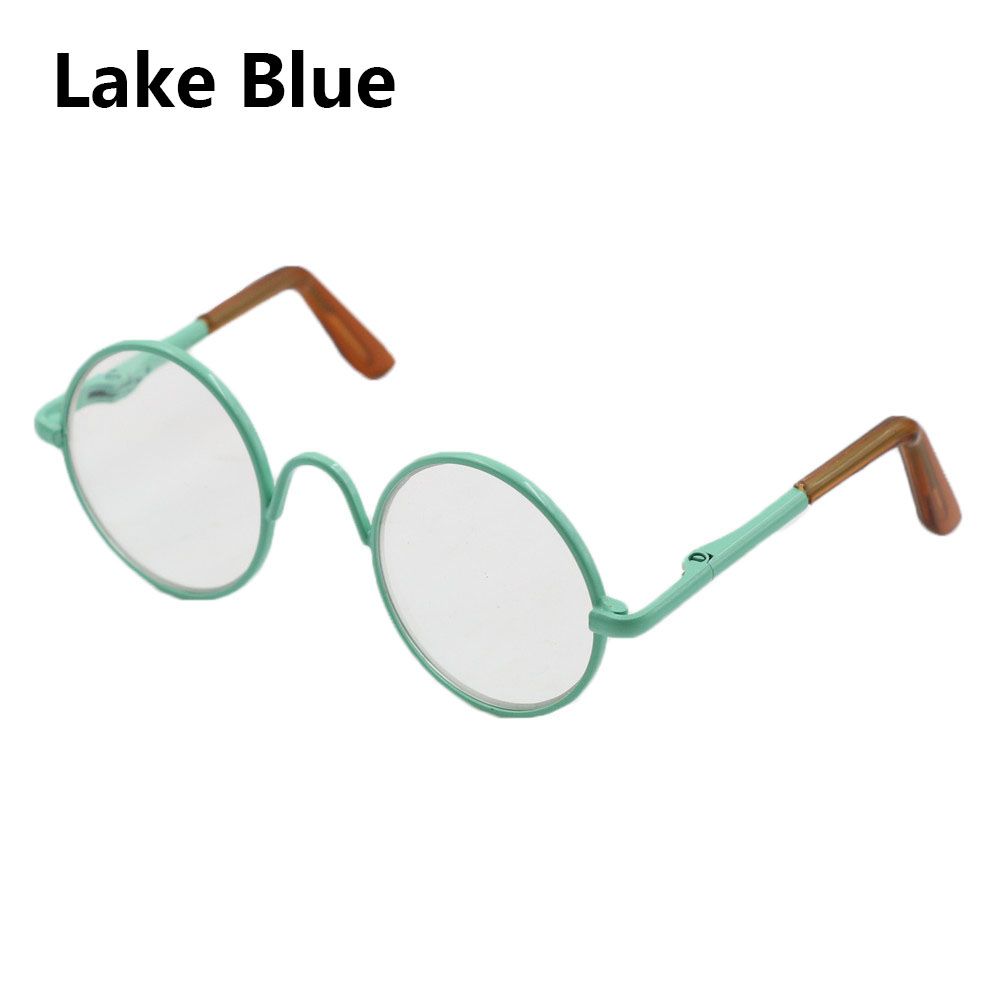 Fashion Suit For 12/18 Inch Small Eyeglass Colorful Miniature Eyewear Metal Frame Dolls Glasses Round-Shaped Clear Lens
