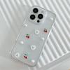 Чехол для телефона с блестками и пайетками "Вишневая жемчужина" для Iphone17Promax Любовь Яблоко 16 Прозрачный 15 Женский
