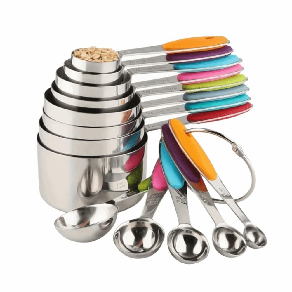 8/13Pcs Teaspoon Measuring Cups Set Stainless Steel Kitchen Measure Tool  Food Preparation