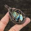 Labradorite Handmade Copper Wire Wrap Jewelry Pendant 2.96" u3U25
