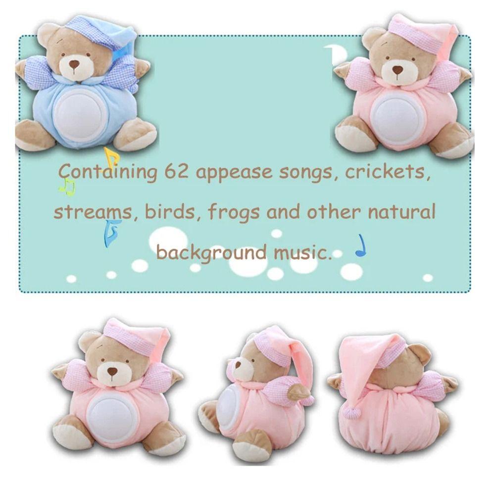 Нажимаемый Тип Спящий Комфортный Медведь Музыкальная Дышащая Мягкая Игрушка Безопасная Детская Плюшевая Кукла Куклы Дети