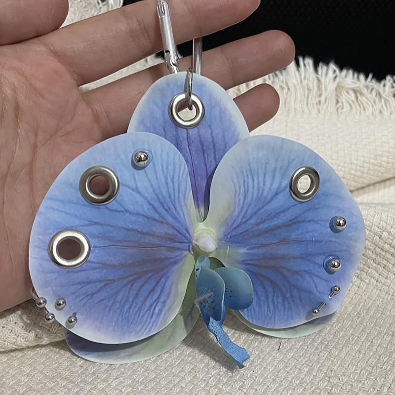 Изысканный брелок для ключей с орхидеей фаленопсис, лилией, креативная имитация цветочной сумки, подвеска, модный рюкзак, украшения, аксессуары, подарки