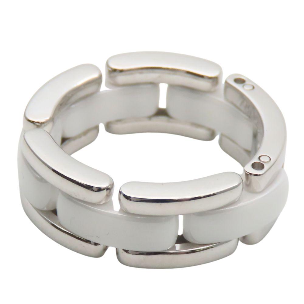Used CHANEL Ring Ultra Medium EU#49 49 K18 White gold/White Ceramic 9.2g White Gold White Jewelry