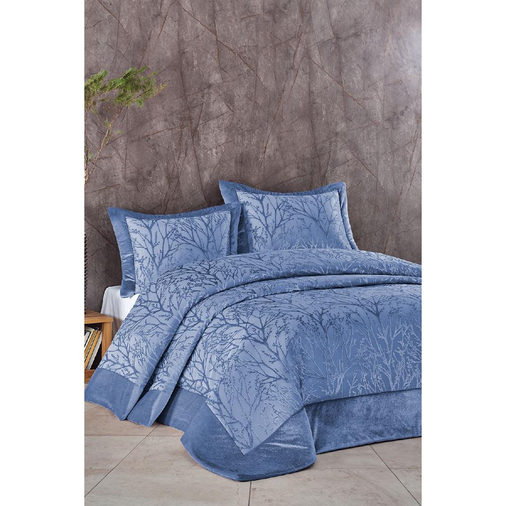 Покрывало из двойного волокна с наполнителем из бархата, весеннее серебро