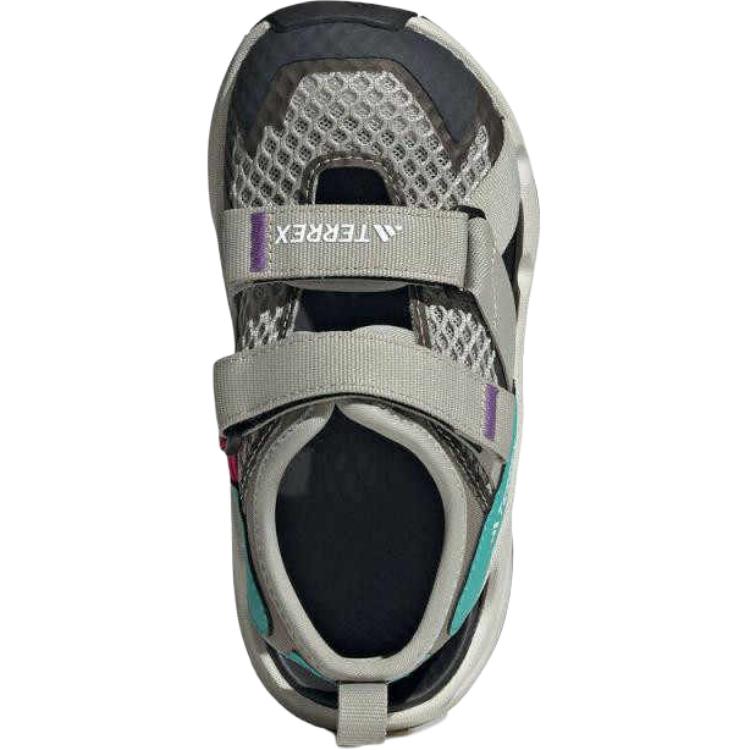 Adidas Terrex Hydroterra Synthetic Leather Fabric Comfortable Soft Sports Non-Slip Wear-Resistant Low-Top Sandals Kids Sandals Gray IH6374