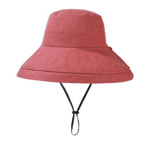Women Summer Hat Windproof Strap Printed Large Brim Foldable Anti-UV Sun Protection Fisherman Cap Outdoor Sun Hat