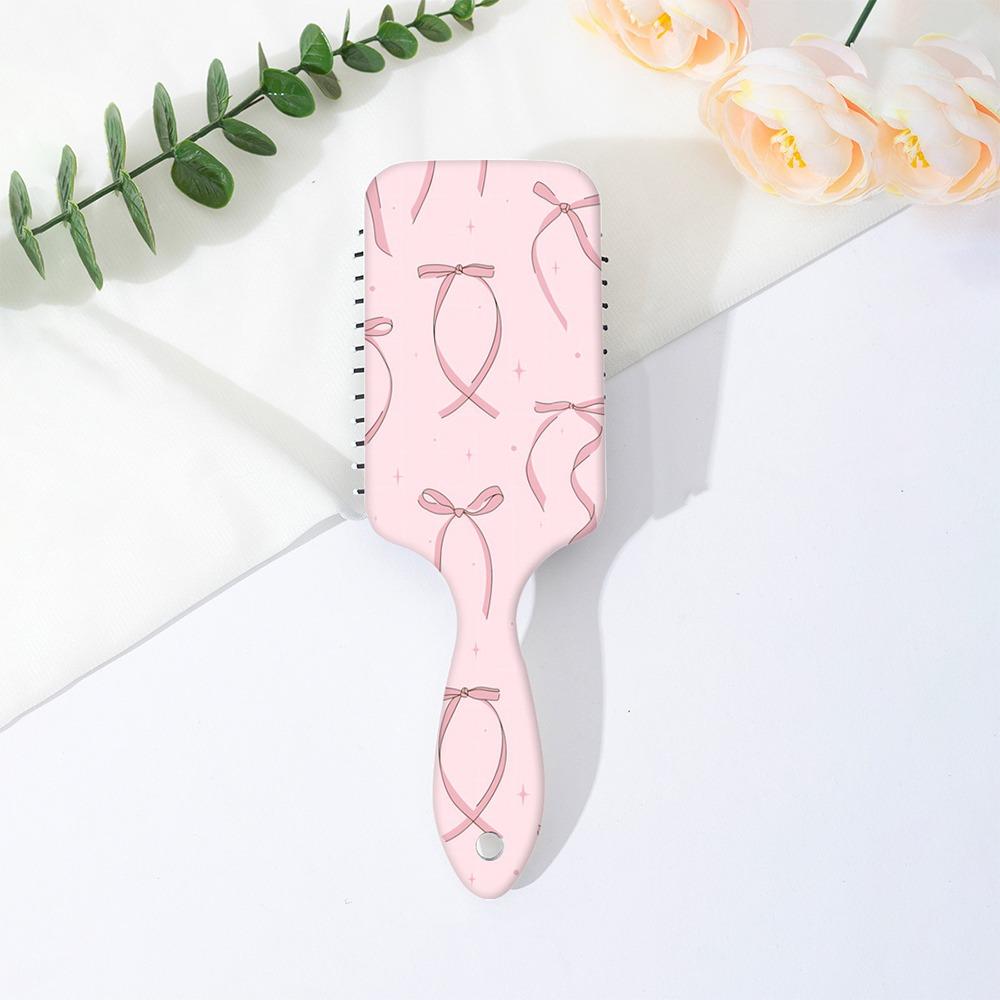 Bowknot Cherry Pattern Air Cushion Hair Brush Portable Detangling Brush for Women & Girls