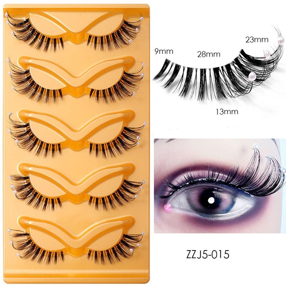5 пар натуральных пушистых накладных ресниц из искусственной норки, портативные, декоративные ресницы для макияжа