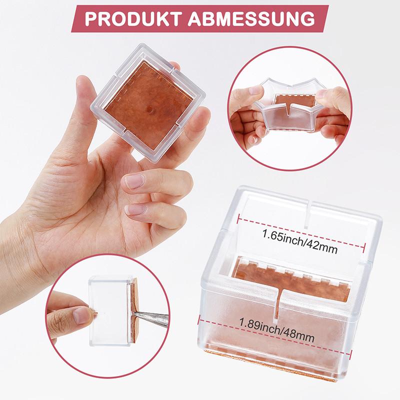 16 шт. силиконовых накладок на ножки столов и стульев, квадратные накладки, носки, противоскользящие накладки для защиты пола мебели