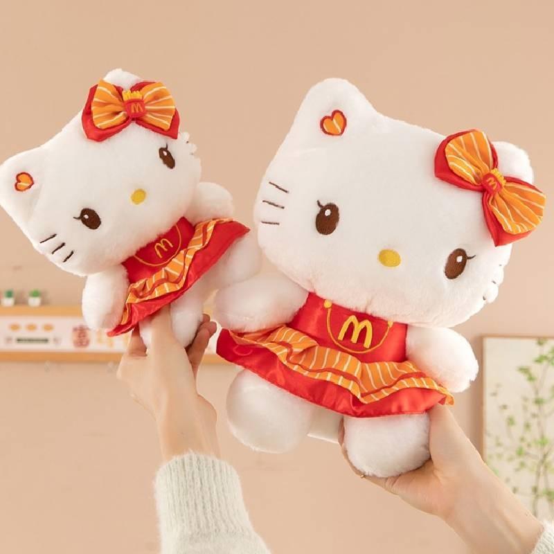 Очаровательная плюшевая кукла Китти в очаровательном красном платье, идеально подходящая для детских коллекций