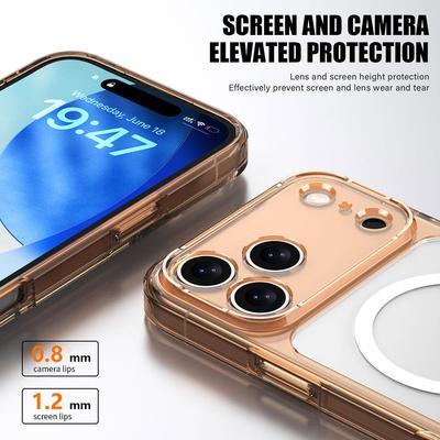 Роскошный прозрачный противоударный магнитный чехол MagSafe для iPhone 17 Air 17Pro 17 Pro Max, жесткая задняя крышка, поддержка беспроводной зарядки