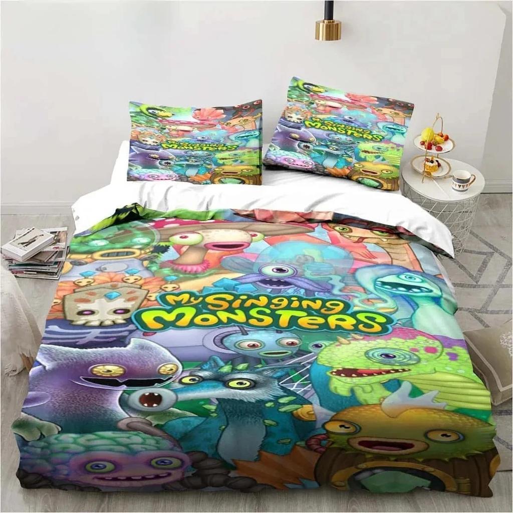 3D Print My Game Singing Monsters Bedding Sets Comforter Quilt Bed Cover Duvet Cover Pillow Case Sets Kids Adult Size