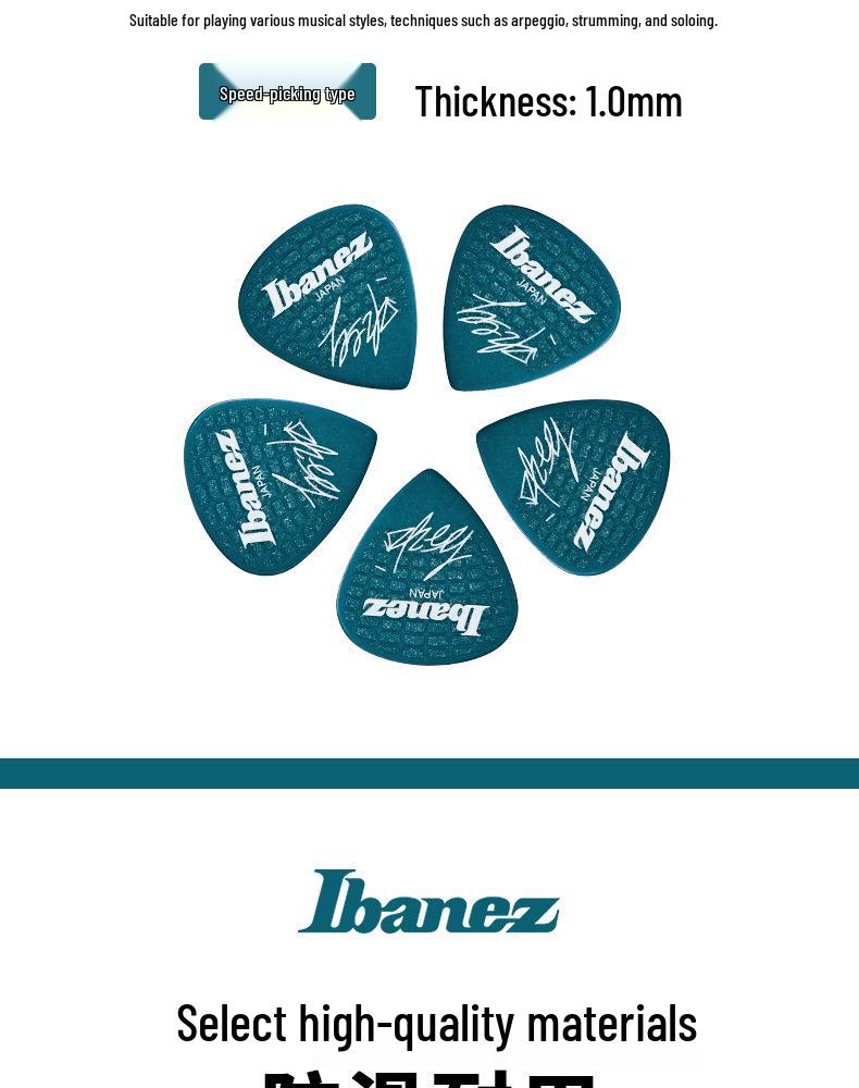 Ibanez HZUKI Signature Matte Non-Slip Speed Picking Guitar Pick