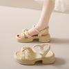 Women's Summer New Versatile Platform Women's Shoes with Skirts and Sandals, Soft Sole Elastic Band Fashion Sandals