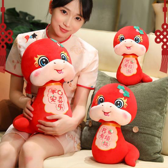 Плюшевая кукла змея в китайском стиле, талисман года змеи, симпатичная мягкая игрушка зодиакальная змея, реалистичная кукла змея для детей