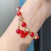 With Butterfly Pendant Glass Beads Bracelet Sweet Women Bangle Korean Style Bracelet  Girls