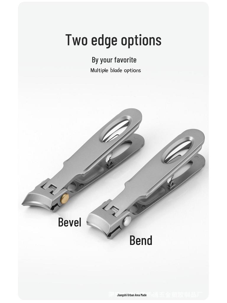 Stainless Steel Wide-Jaw Nail Clippers with Powder Die-Cast Finish for Manicure and Trimming