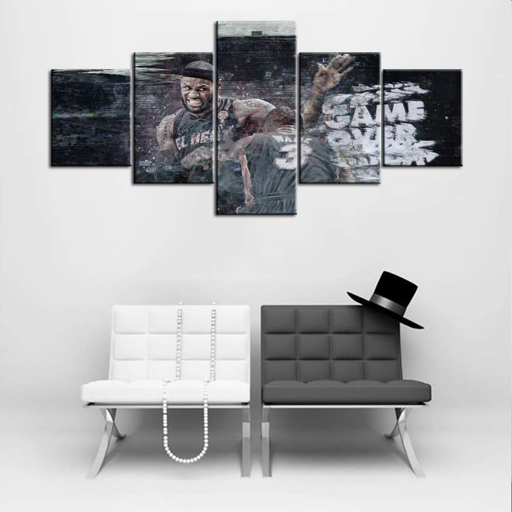 5 шт., звезда баскетбола, спортивный тренажерный зал, настенные 5 панелей, современные 5 шт., фотографии, художественный постер, HD печать, домашний декор, холст, картины