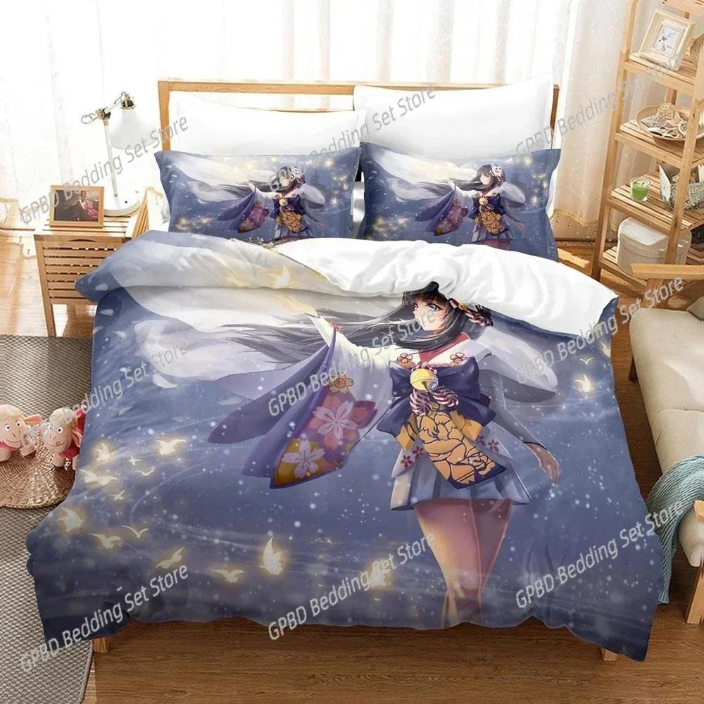 3D-печать Игра Kawaii Girls Onmyoji Постельное белье Комплект односпальных двуспальных кроватей Queen King Size для взрослых и детей Спальня Пододеяльники Комплекты